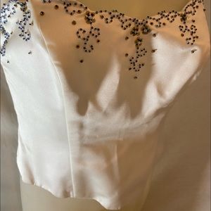 Alfred Angelo Vintage Corset Ivory zipper Back Top